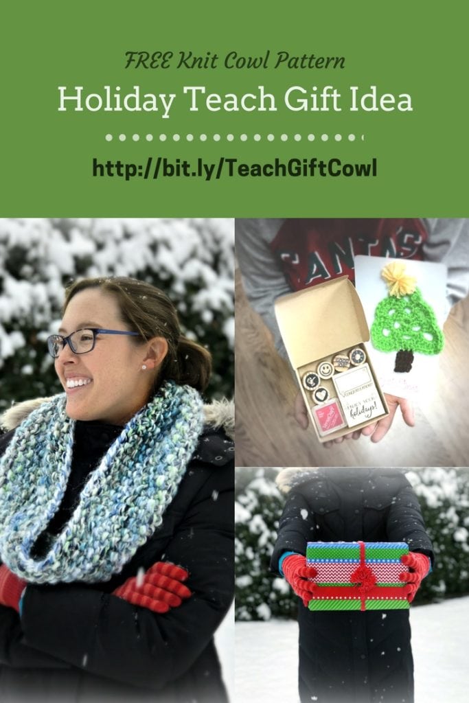 FREE Pattern Knit Cowl for Holiday Teacher Gift Idea