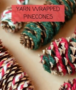 Yarn Wrapped Pinecone Ornaments
