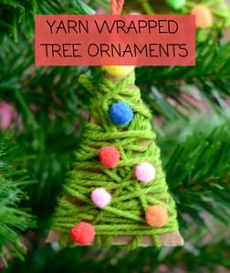 Yarn Wrapped Tree Ornaments