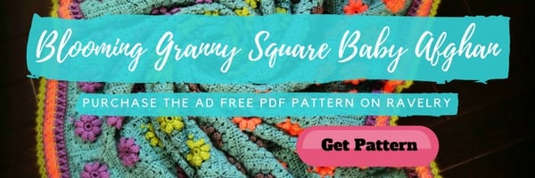 Ad Free PDF Pattern-Blooming Granny Square Crochet Baby Blanket