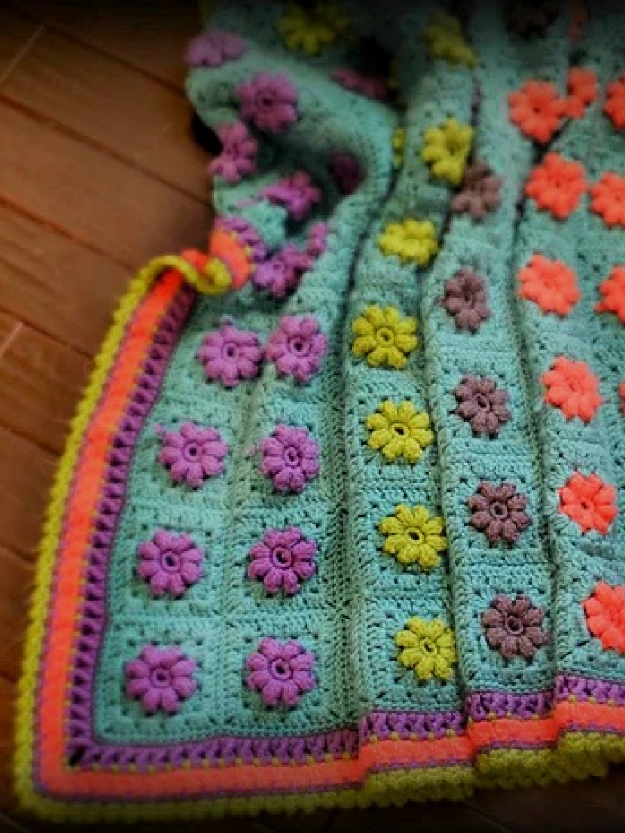 Blooming Granny Square Blanket by Marly Bird