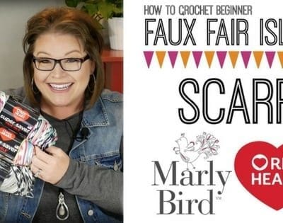 Faux Fair Isle Crochet Scarf-Video Tutorial with Marly Bird