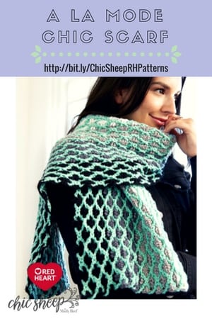 A La Mode Chic Scarf Crochet Scarf designed with Chic Sheep by Marly Bird