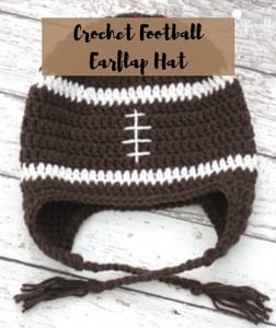 Crochet Football Earflap Hat