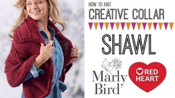Video Tutorial How to knit the Creative Collar Shawl with Marly Bird