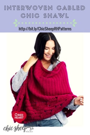 Interwoven Cabled Chic Shawl Crochet Shawl pattern using Chic Sheep by Marly Bird