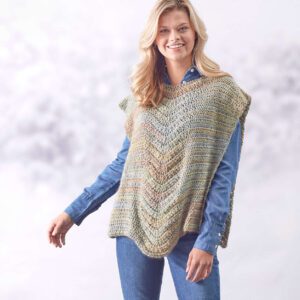 Lace Panel Poncho Free Pattern by Red Heart