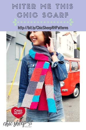 Miter Me This Chic Scarf Knit Scarf designed with Chic Sheep by Marly Bird