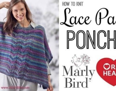Knit Video Tutorial-Knit Beginner Lace Panel Poncho