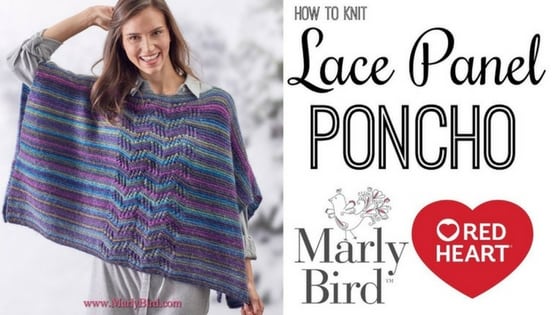 Video Tutorial: How to Knit the Lace Panel Poncho with marly Bird