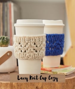 FREE pattern Lacy Knit Cup Cozy