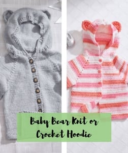 Baby Bear Knit or Crochet Hoodie