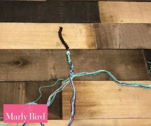 DIY Scrap Yarn Bracelet Photo Tutorial-Finishing Bracelet