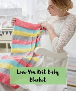 Love you knit baby blanket-FREE knit pattern from Red Heart