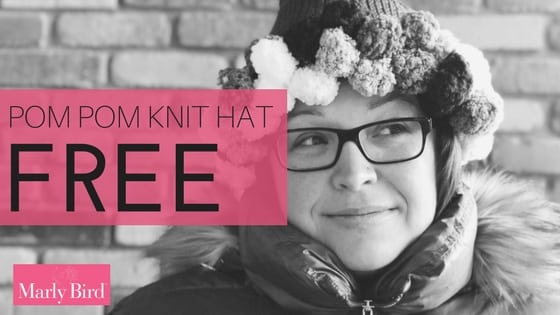 FREE Knit Pom Pom Hat with Red Heart Pomp-a-Doodle