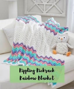 Rippling Rickrack Rainbow Blanket