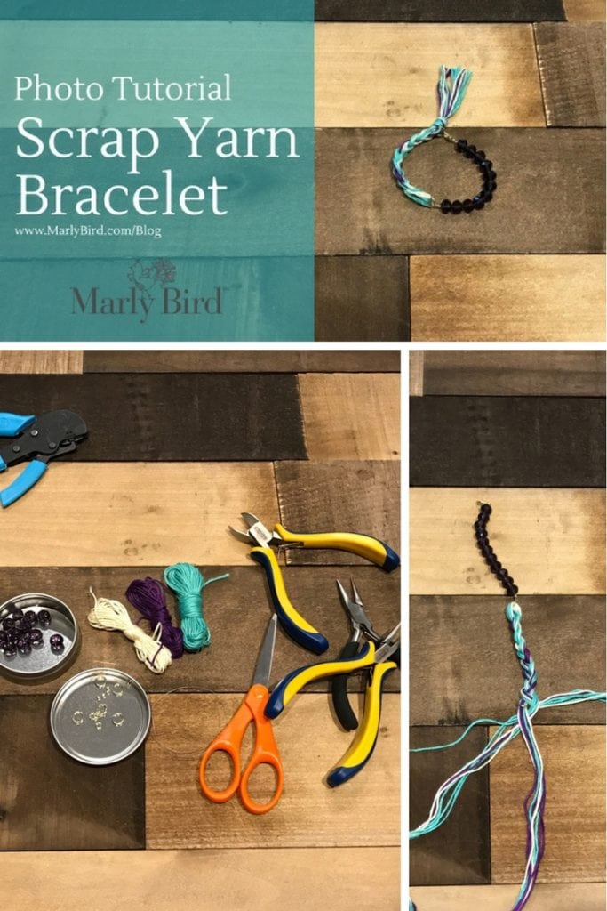 scrap yarn bracelet instructions