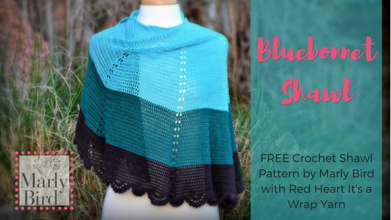 FREE Crochet Shawl Pattern by Marly Bird-the Bluebonnet Shawl