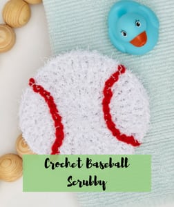 Crochet Baseball Scrubby - crochet gift idea for Dad