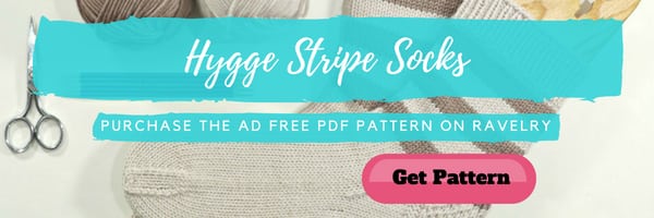 Ad Free PDF pattern for the Hygge Stripe Socks