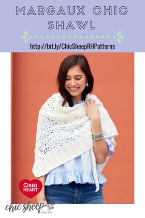 Margaux Chic Shawl-FREE Crochet Pattern with Chic Sheep by Marly Bird