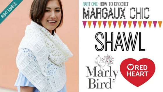 How to Crochet the Margaux Chic Crochet Shawl-Free Pattern with Chic Sheep by Marly Bird on the Red Heart website