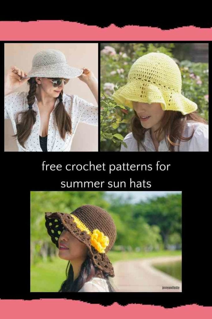 Free Crochet Patterns for Summer Sun Hats - Crochet Digital Pattern - Marly Bird