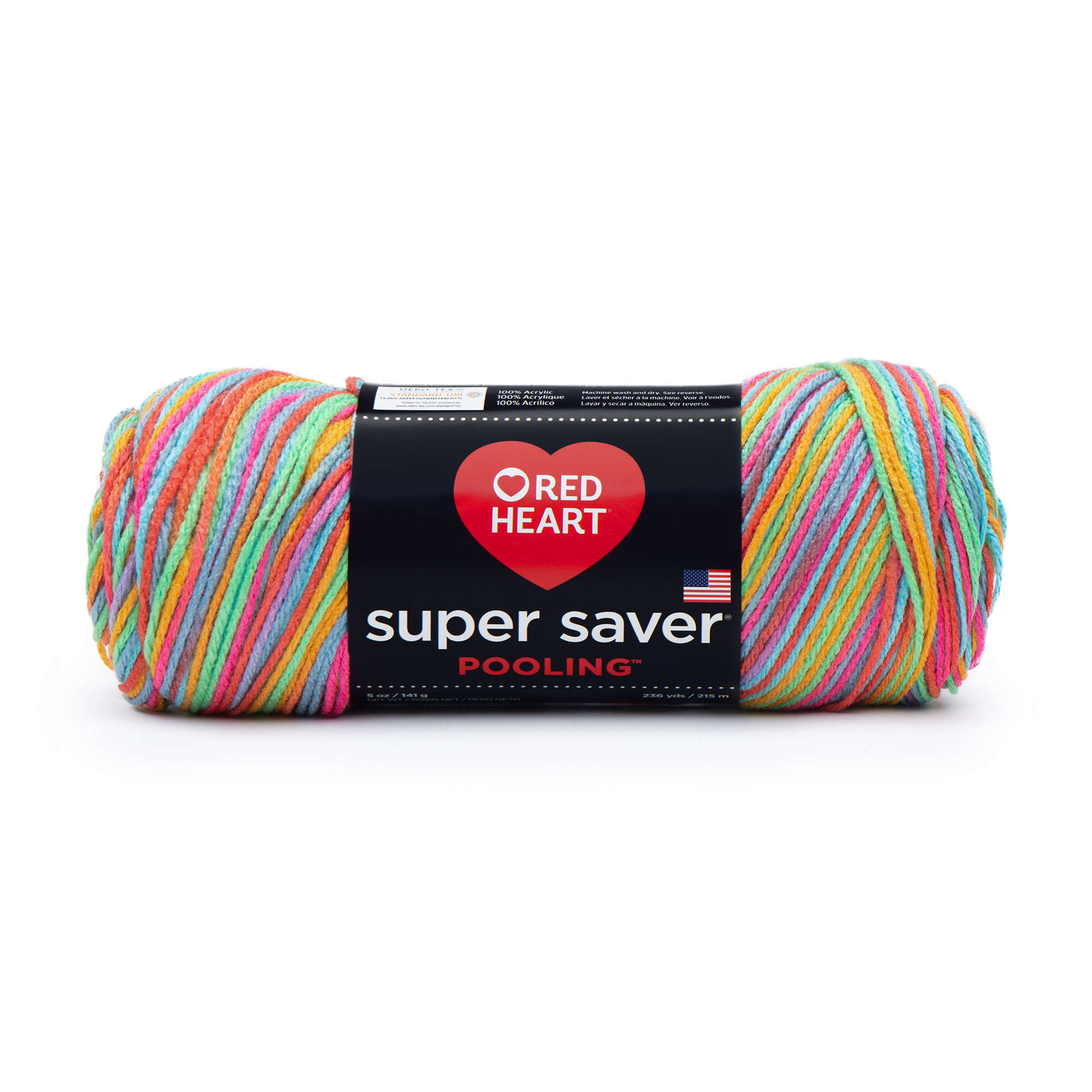 skein of red heart super saver pooling yarn in the color papaya. marly bird