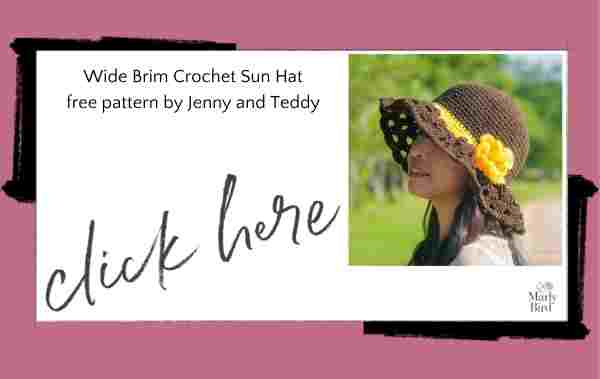 Wide Brim Crochet Sun Hat pattern- Free Crochet Digital Pattern - Marly Bird