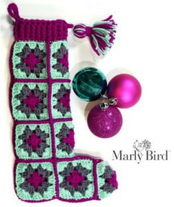Easy Crochet Modern Granny Square Stocking FREE pattern