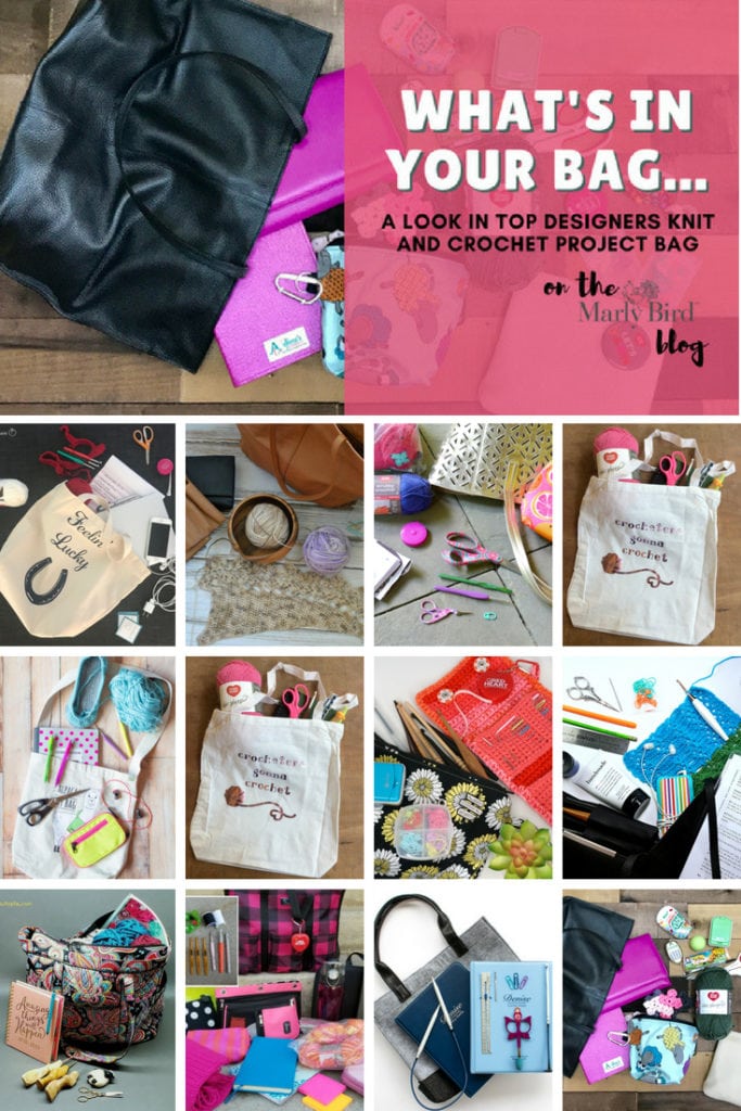 image collage of items that can be in a knitting bag.