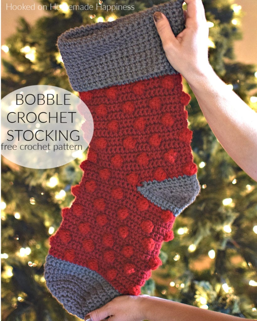 bobble crochet stocking free pattern