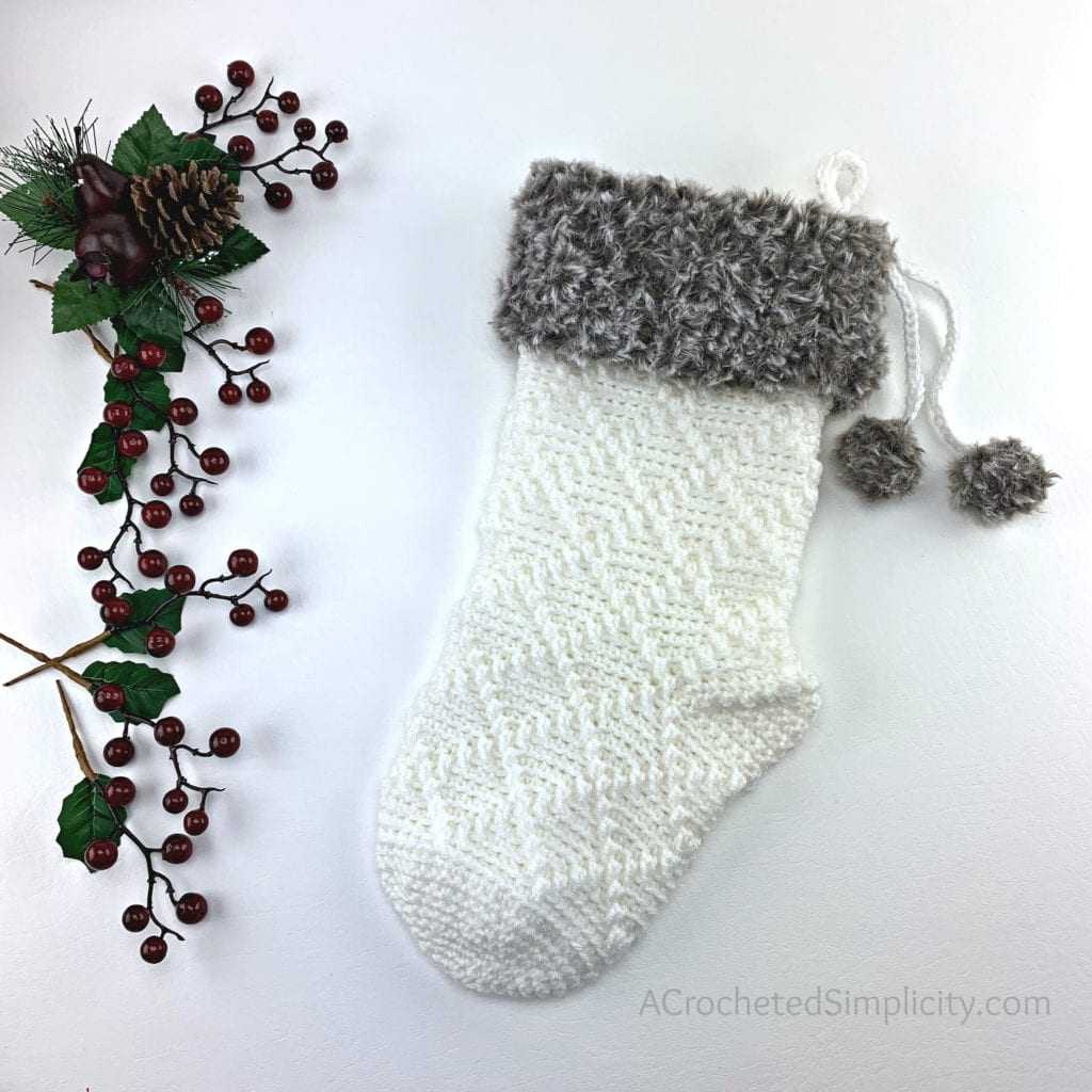 crochet christmas stocking pattern with fur top