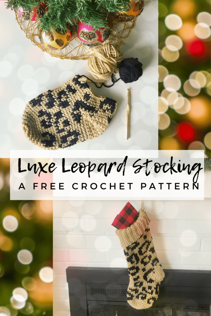luxe leopard stocking free crochet pattern