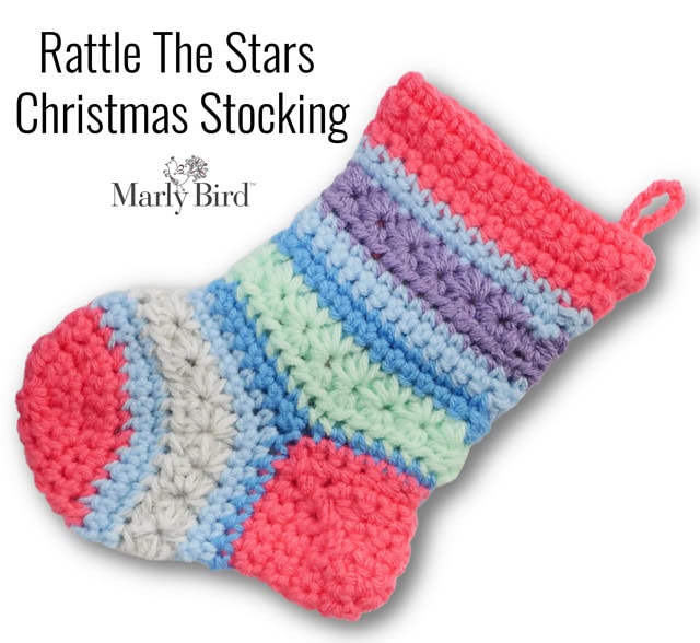 crochet Christmas stocking free pattern - Rattle The Stars - Marly Bird