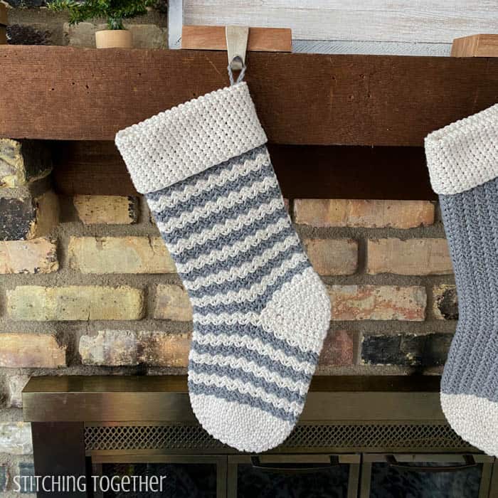 striped crochet christmas stocking pattern