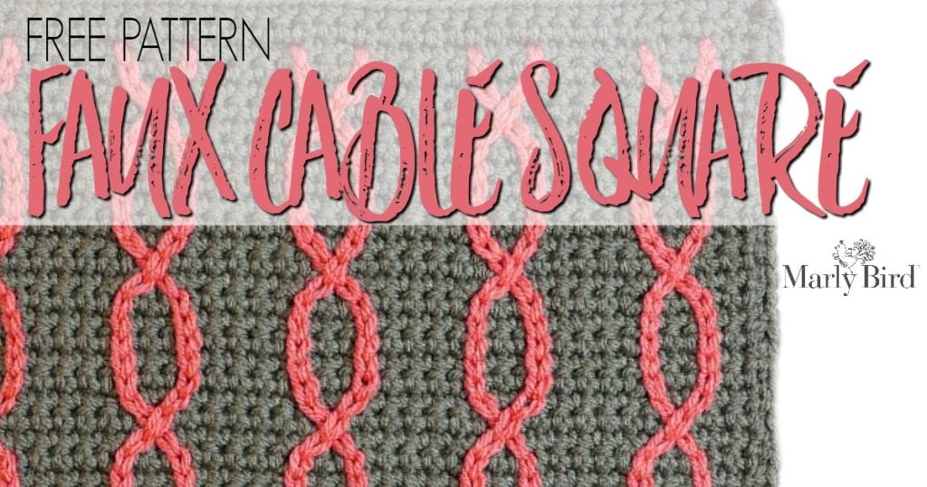 FREE Crochet Pattern-Faux Cable Square-Block #17 in the Moogly CAL