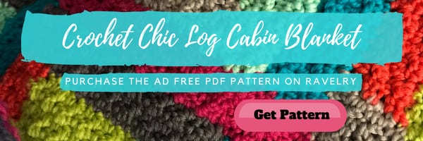 Ad Free PDF of Crochet Chic Log Cab Blanket designed by Marly Bird