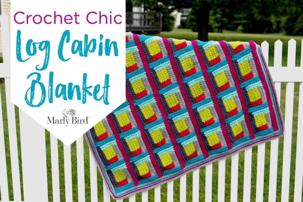 colorful crochet Chic log cabin blanket pattern