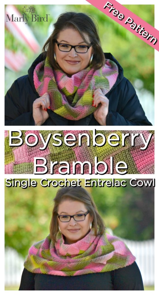 FREE Boysenberry Bramble Cowl, Learn to Single Crochet Enterlace with this amazing crochet cowl pattern