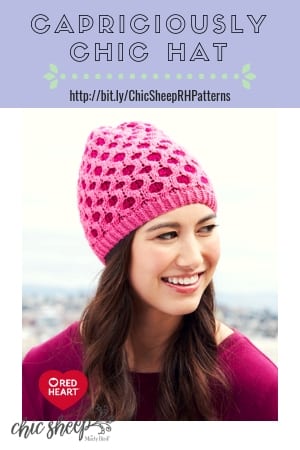 FREE Knit Pattern in Chic Sheep by Marly Bird on Red Heart's website-Capriciously Chic Hat