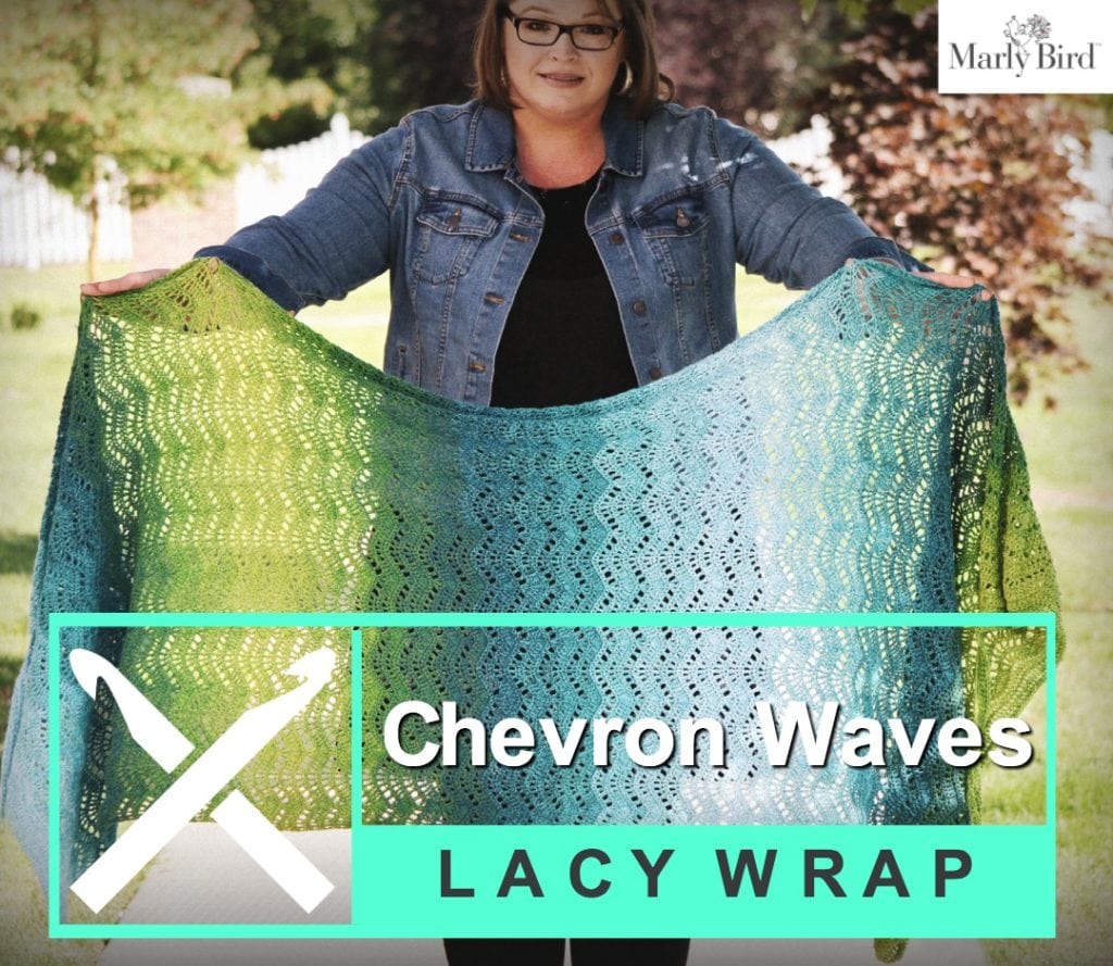 Chevron Waves Lacy Wrap free pattern by Marly Bird