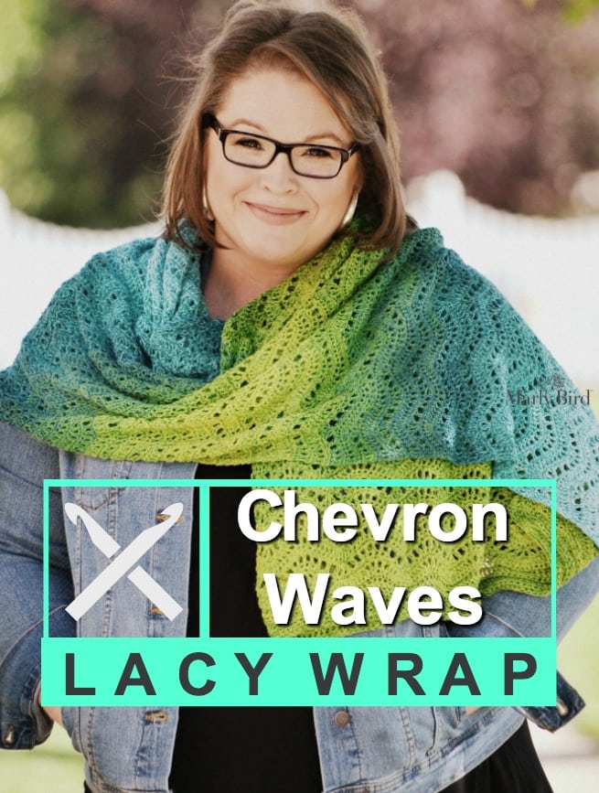 Chevron Waves Lacy Wrap by Marly Bird™ is a Free Crochet Pattern 