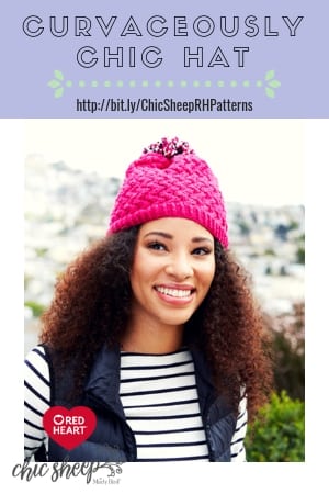 FREE Chic Sheep by Marly Bird pattern on Red Heart-Curvaceously Chic Hat