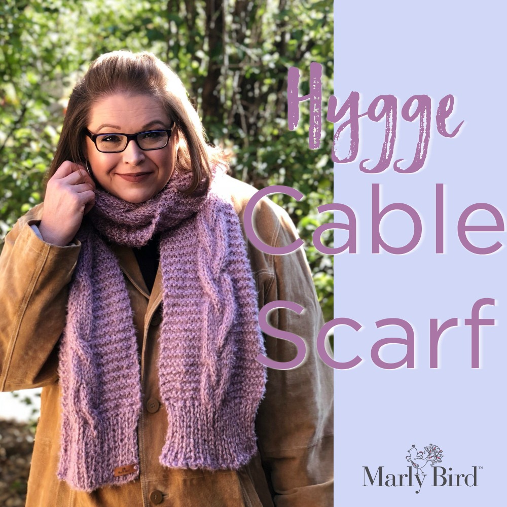 Free Knit Pattern Hygge Cable Scarf by Marly Bird 