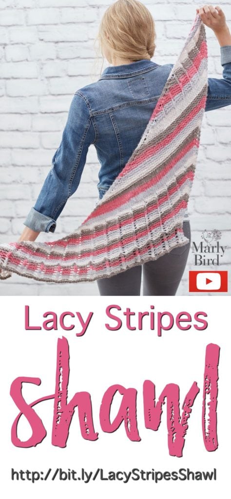 Video Tutorial-How to Knit the Lacy Stripes Shawl