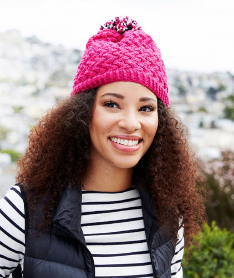 Curvaceously Chic Hat FREE Knit Hat pattern By Marly Bird
