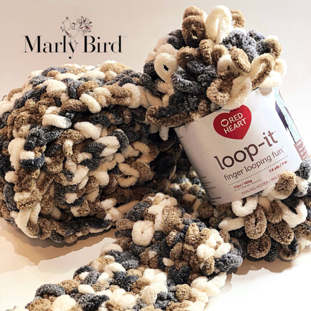 Loop-it™ Yarn By Red Heart Free Pattern by Marly Bird Loop-it Puffy Seed Stitch Scarf