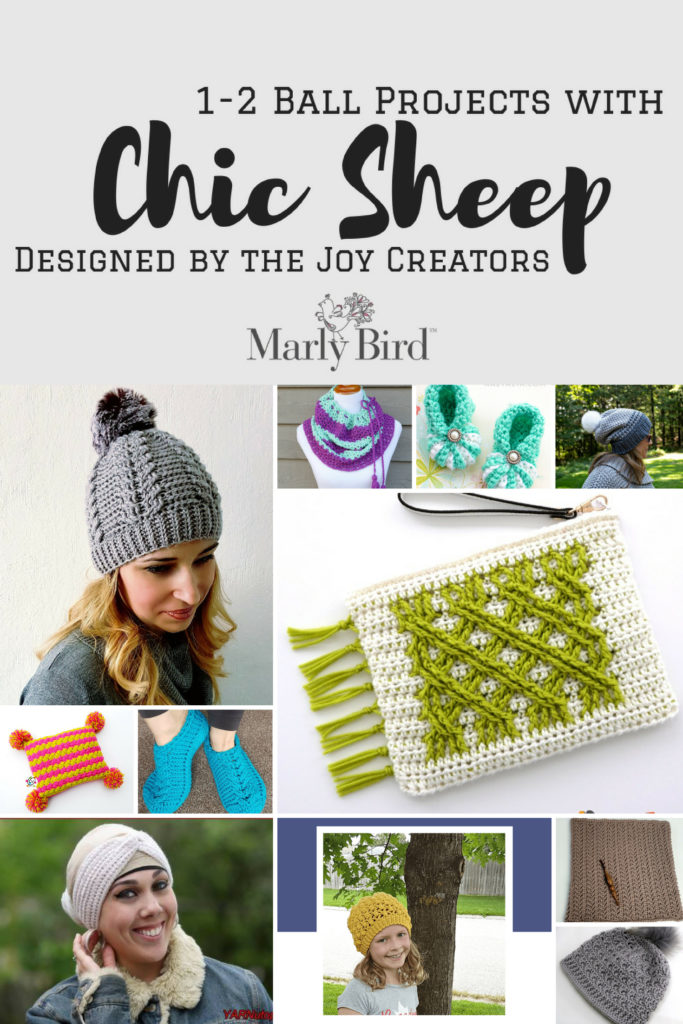 Chic Sheep patterns with 1-2 balls by the Joy Creators