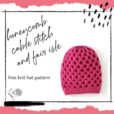Eye-Catching Free Knit Hat Pattern: Honeycomb Cable Stitch and Fair Isle Techniques